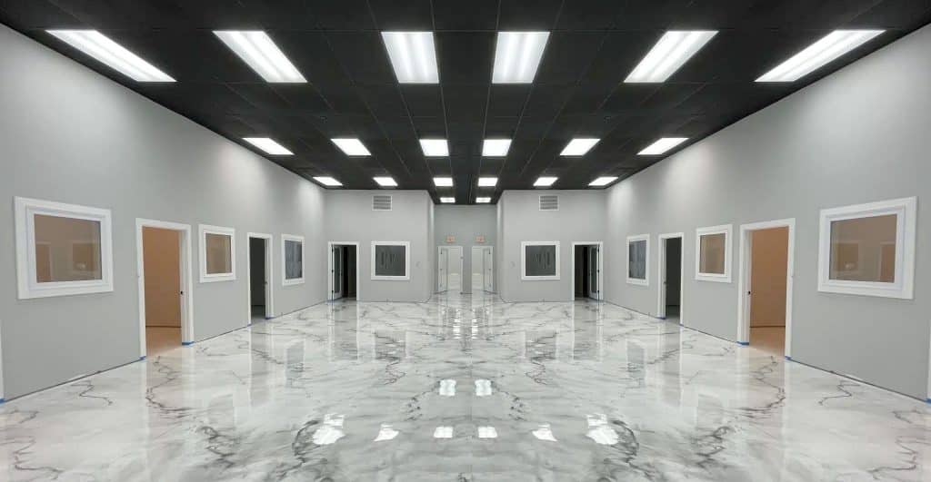 metallic marble office floor