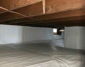 Waterproofing a crawlspace