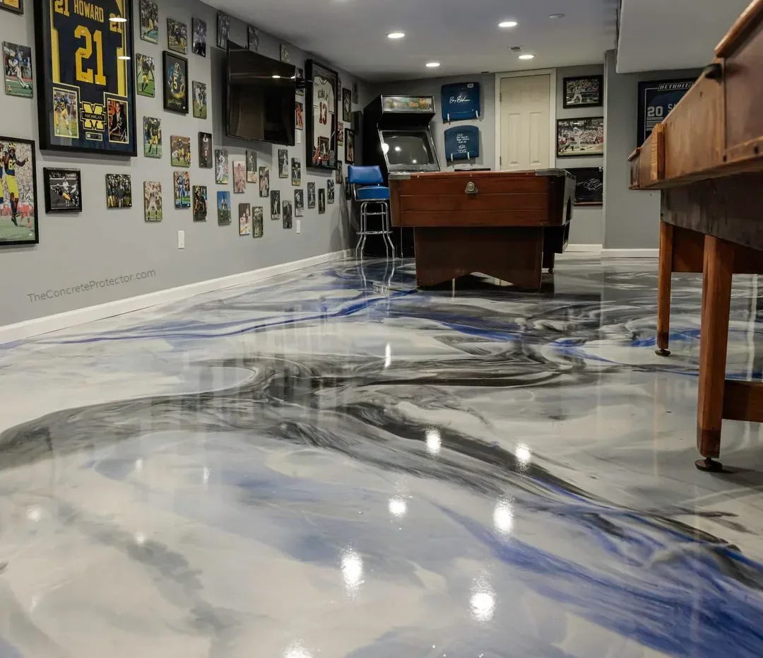 Decorative concrete floor coating project