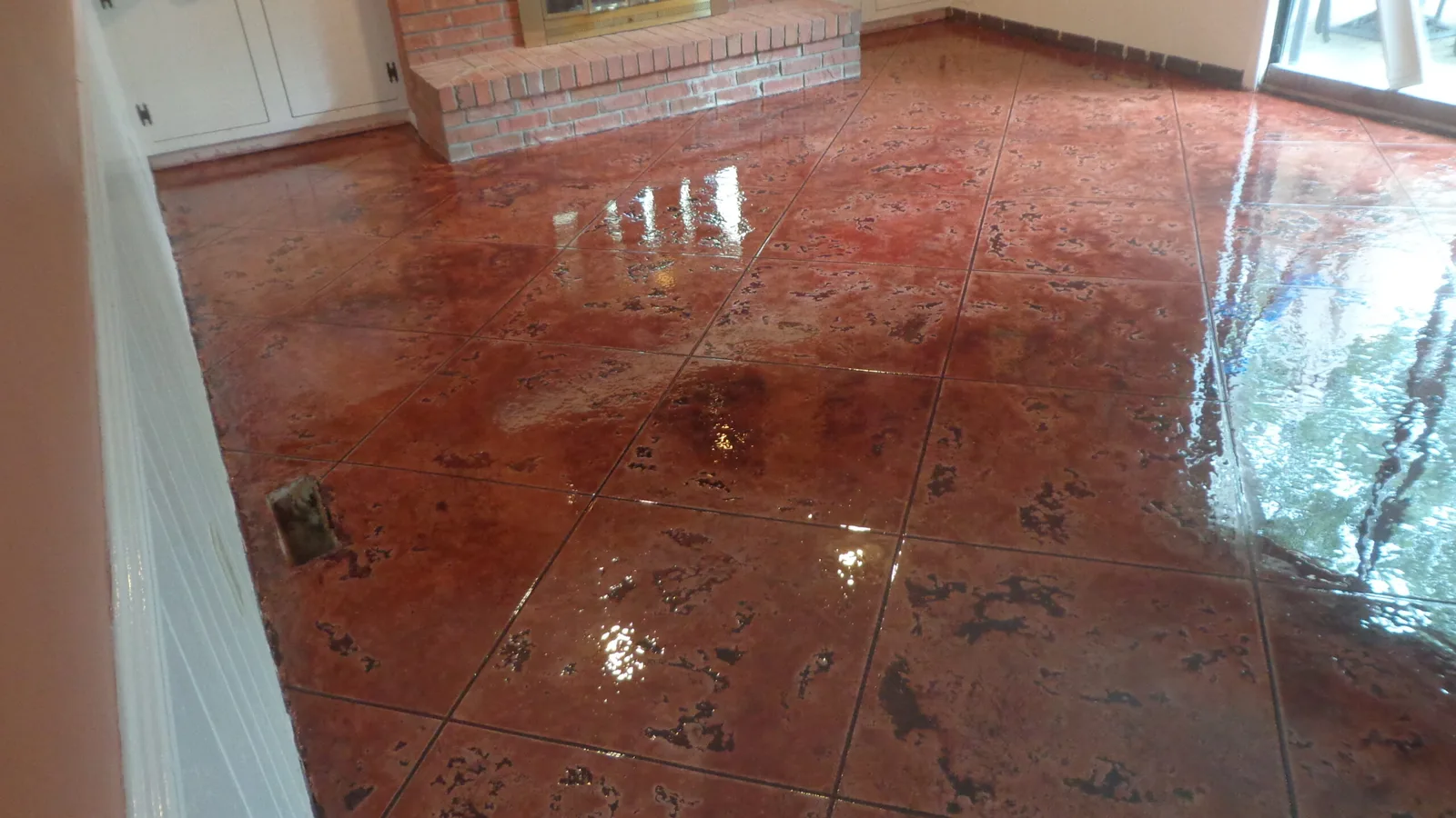 Stained concrete interior floor project