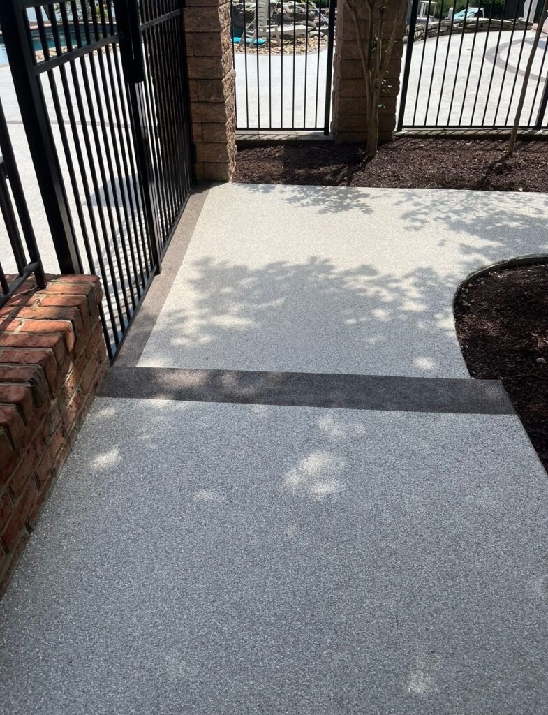 Textured finish on exterior concrete steps by Adams Property Works in Great Mills, MD