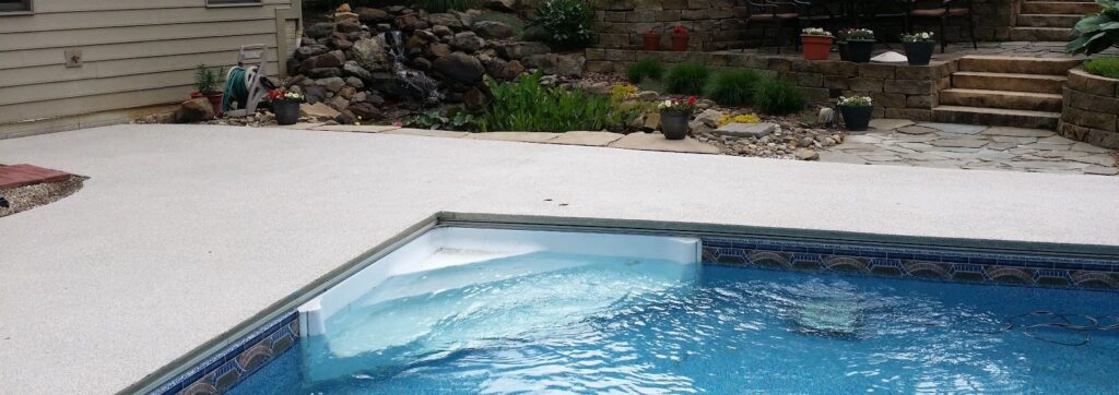 Example of a finished flake epoxy concrete floor coating in Buffalo, NY