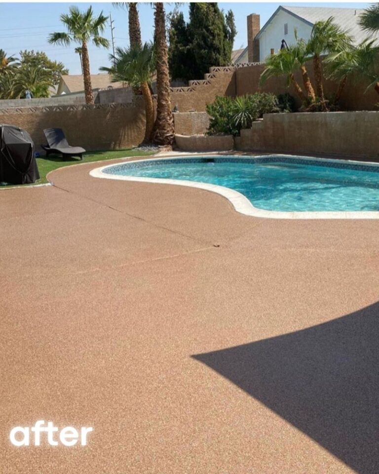 Example of a finished flake epoxy concrete floor coating in Noblesville, IN – Diamond Shine Epoxy Flooring & Concrete Resurfacing