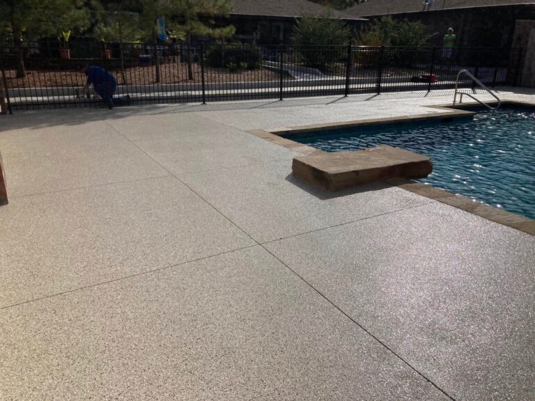 Example of a finished flake epoxy concrete floor coating in Summerlin, NV – Epoxy Flooring Las Vegas