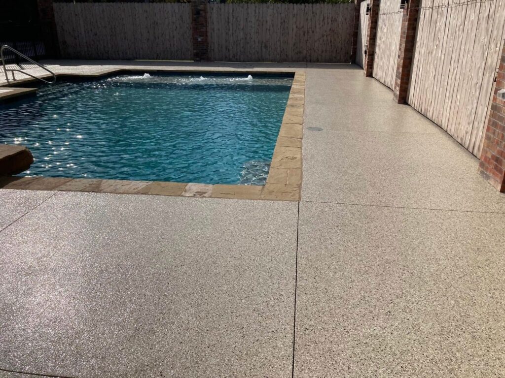 Example of a finished flake epoxy concrete floor coating in East Syracuse, NY