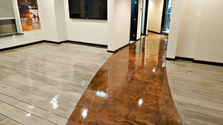 Example of a finished metallic epoxy floor in Cheyenne, WY – Concrete Contractor Cheyenne