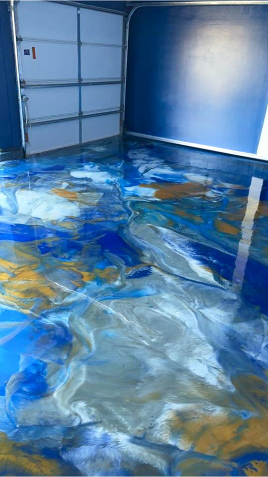 Example of a finished metallic epoxy floor in Hickory, NC – Stone Bond Construction Co Inc