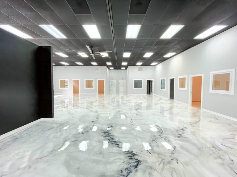 Example of a finished metallic epoxy floor in Tulalip, WA – 5 Star Floor Coatings