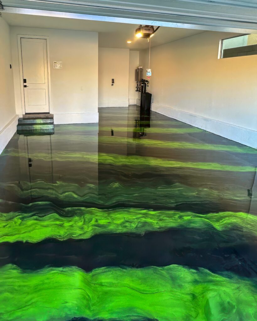 Example of a finished metallic epoxy floor in Mercer, PA
