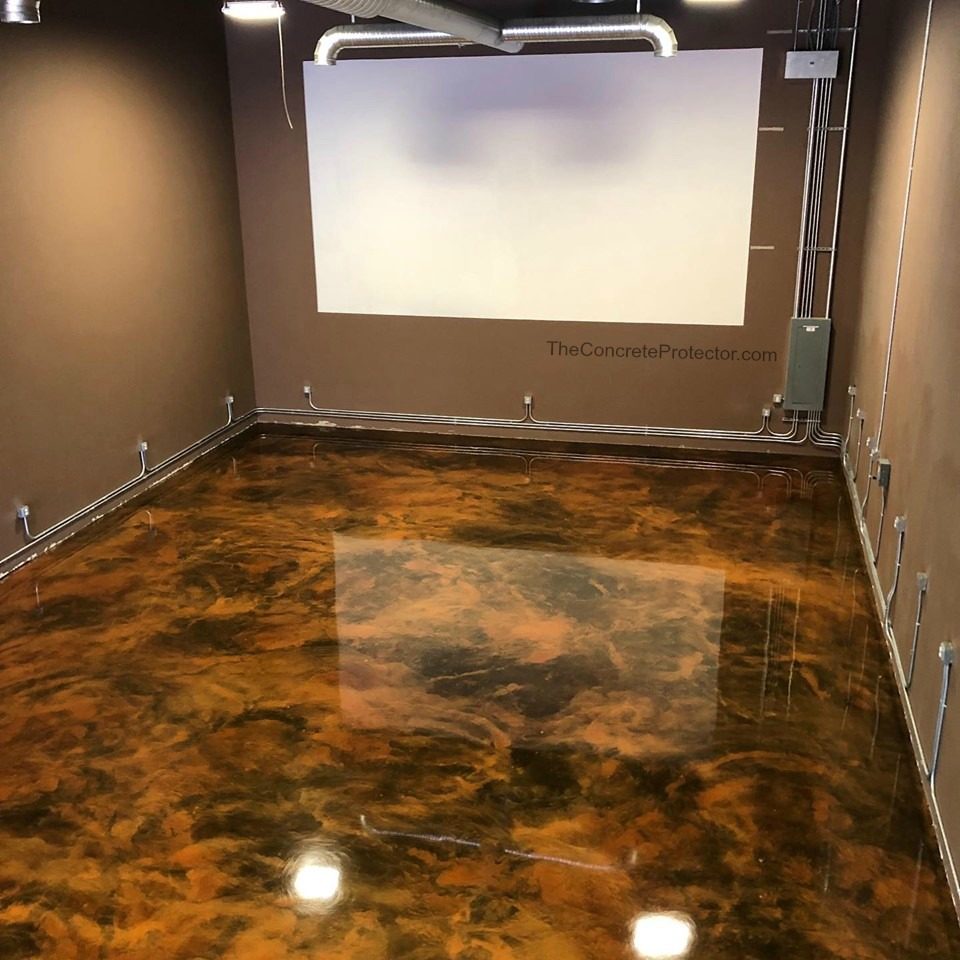 Example of a finished metallic epoxy floor in Elk Grove Village, IL