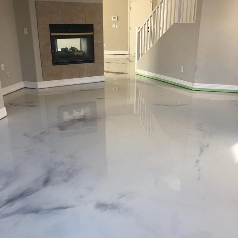 Example of a finished metallic epoxy floor in Rochester Hills, MI – A1 Floors & Coatings