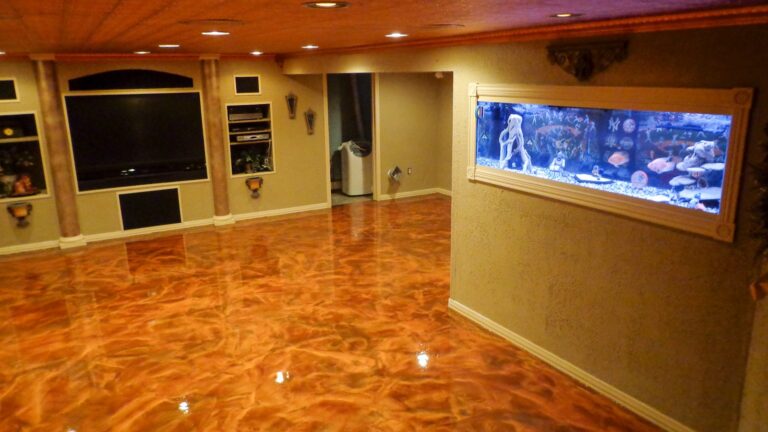 Example of a finished metallic epoxy floor in Bloomington, IN – Bloomington Concrete Contractors Co
