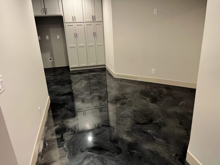 Example of a finished metallic epoxy floor in Milford, DE – Delaware Decorative Concrete, LLC