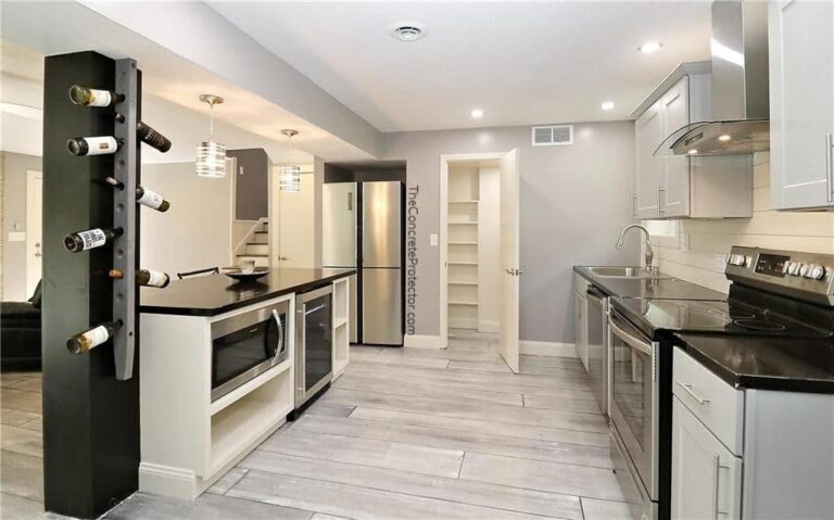 Example of a finished wood-look decorative concrete floor in Houston, TX – Advanced Concrete Solutions