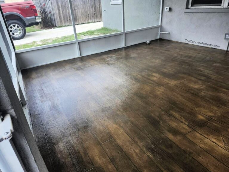 Example of a finished wood-look decorative concrete floor in Tulsa, OK – Beauty-Crete, Inc.