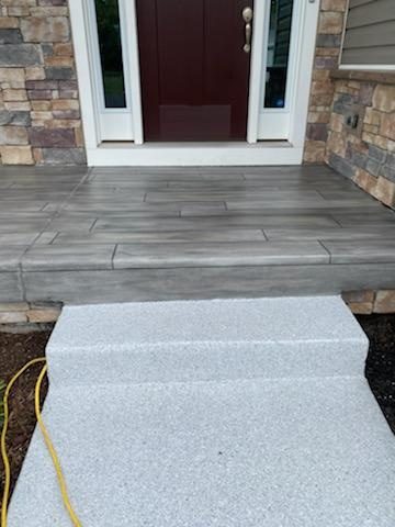 Example of a finished wood-look decorative concrete floor in Sioux Falls, SD – Concrete Experts & Design