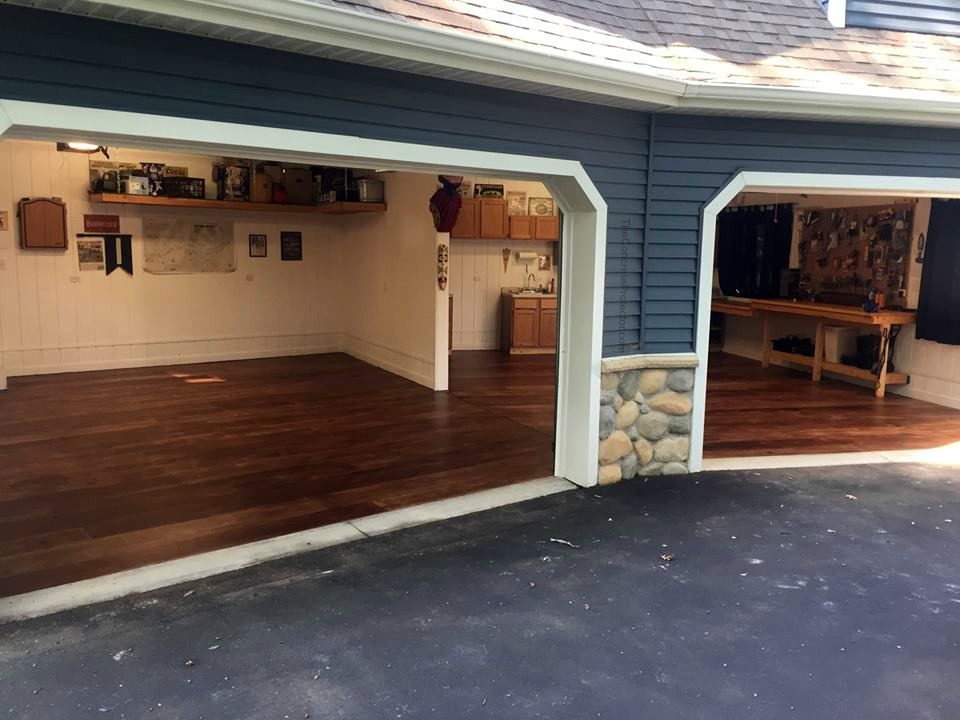 Example of a finished wood-look decorative concrete floor in San Diego, CA
