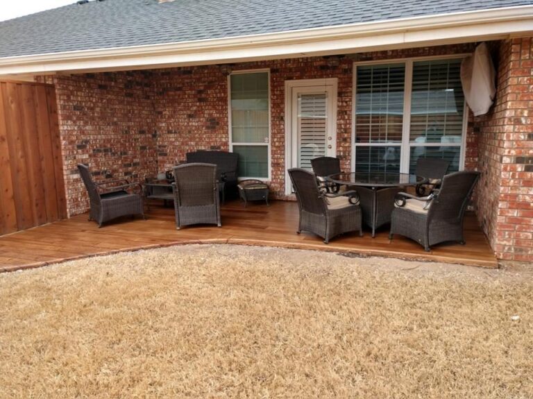 Example of a finished wood-look decorative concrete floor in Hartford, CT – Bright Epoxy