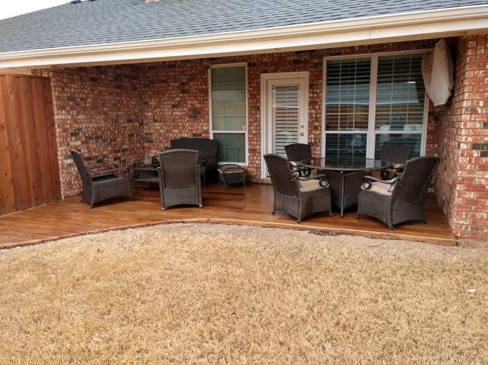 Example of a finished wood-look decorative concrete floor in El Paso, TX