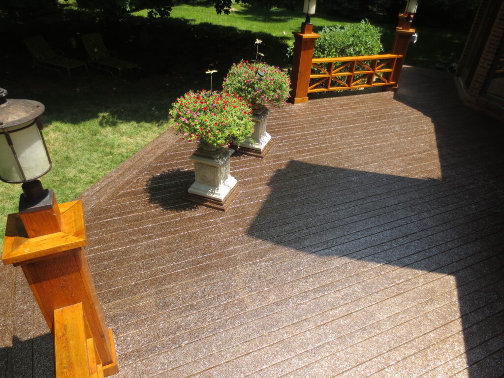 Graniflex Decorative Flake Deck, a coating system offered by Epoxy Works by Flooring Max in Leonardtown, MD