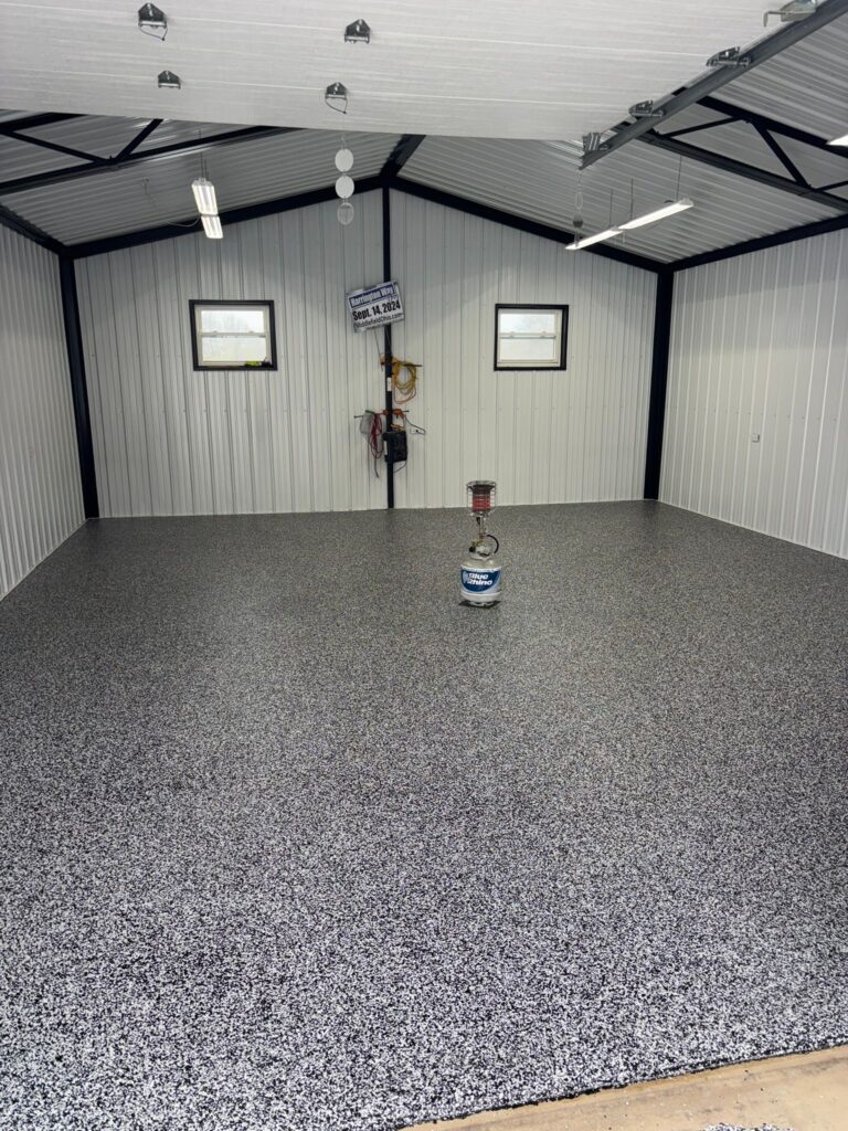 Epoxy floor installation by Floorific Creations LLC in Southington, OH