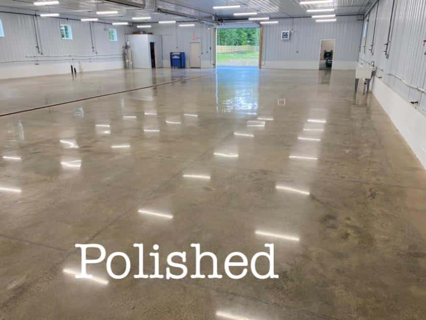 Polished concrete floor by Geauga Coatings in Chardon, OH