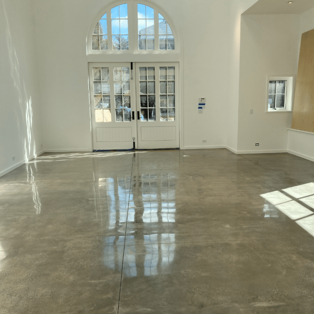 Polished concrete residential floor by Reeves Concrete Solutions in Roswell, GA
