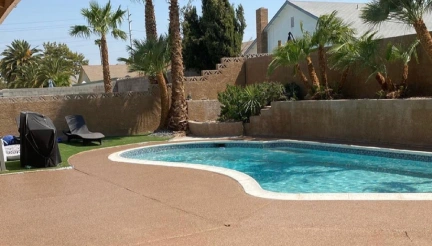 Pool deck coating by Reveles Luxury Coatings in Las Vegas, NV